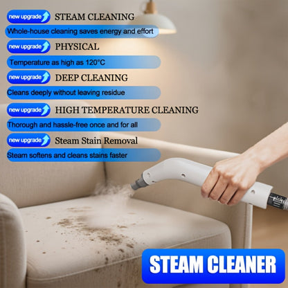 Steam Cleaner 1200W Canister Model with Handheld Wand, Flexible Hose and Interchangeable Detail Attachments
