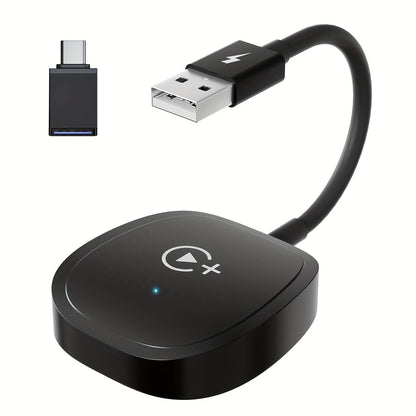 Cable-Attached Wireless CarPlay or Android Auto Adapter with Three Checkout Identities Pictured