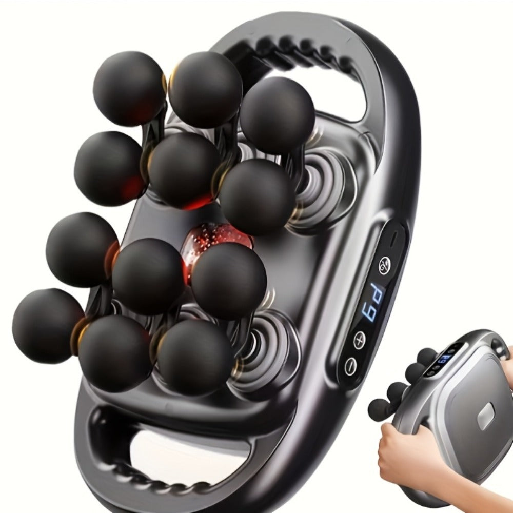Fascia Gun Multi-Head Deep Tissue Massager, 9 High-Frequency Modes for Leg, Waist, Back & Hip