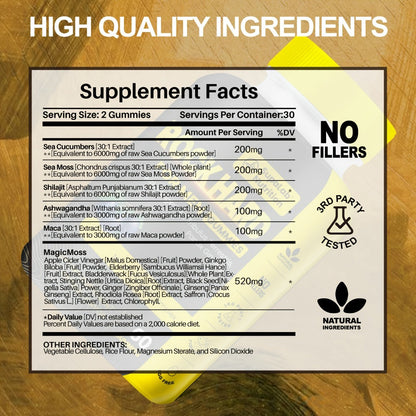 Tongkat Ali Gummies 17500mg for Men with L-Citrulline, L-Arginine & Ashwagandha - Natural Testosterone