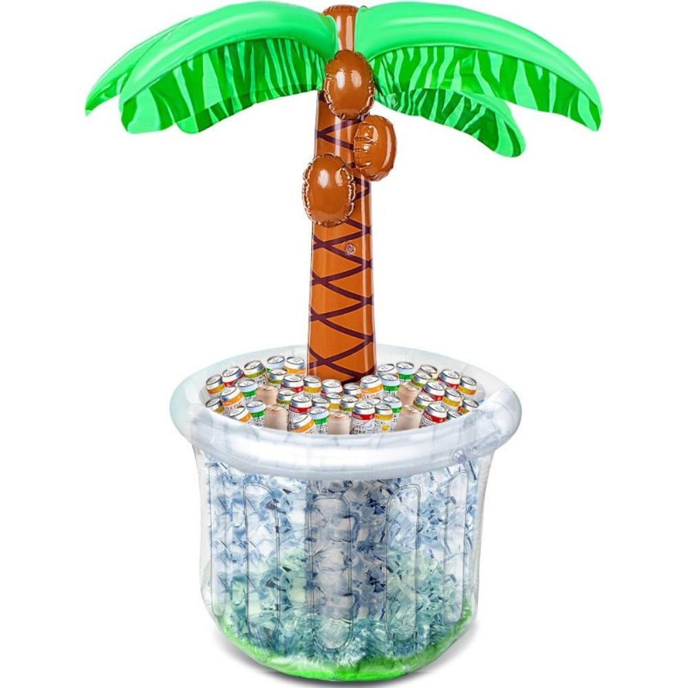 5FT Inflatable Palm Tree Drink Cooler, Tropical Beverage Ice Bucket for Luau Hawaiian Pool Party Decorations