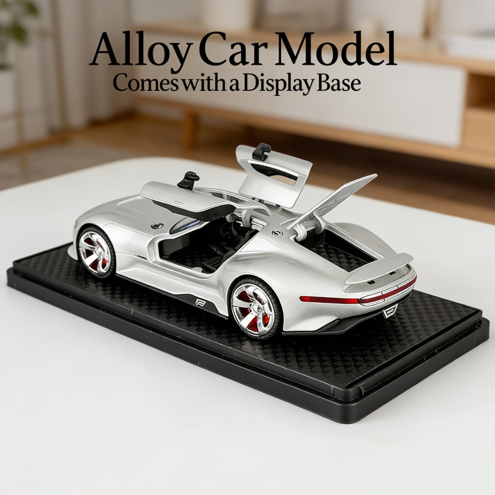 Mercedes-Benz GT Supercar Diecast Model with Gull-Wing Doors, Zinc Alloy High-Detail Static Collectible