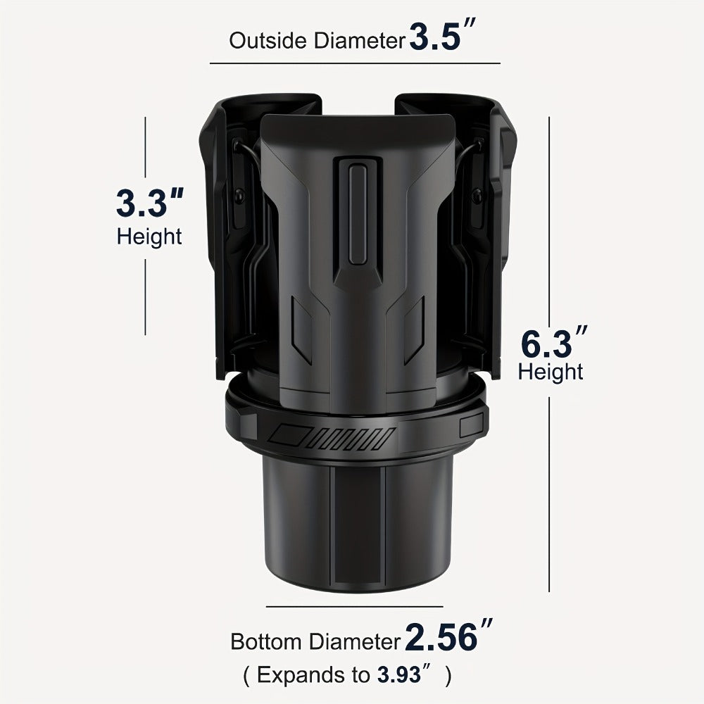 Adjustable Car Cup Holder Expander for 12–64 oz Bottles and Mugs with 2.56-Inch Base, One- or Two-Pack Options
