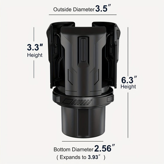 Adjustable Car Cup Holder Expander for 12–64 oz Bottles and Mugs with 2.56-Inch Base, One- or Two-Pack Options