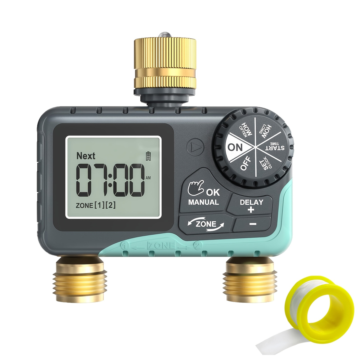 2-Zone Sprinkler Timer Programmable Faucet Irrigation Controller for Lawn & Yard, for Garden, Lawn and Yard Watering