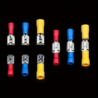 480PCS Wire Terminals Kit, Insulated Crimp Connectors Set with Butt, Ring, Spade & Fork Terminals for Automotive
