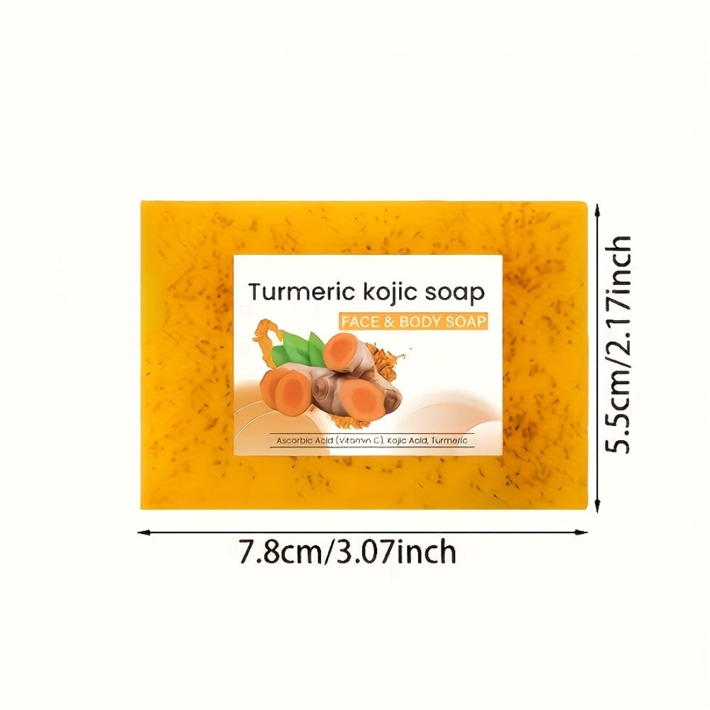 Turmeric Vitamin C Facial Cleansing Kit Face Wash Foam Soap Bars Set Nourishing Gentle for Bath Time, Home Spa and Personal Care