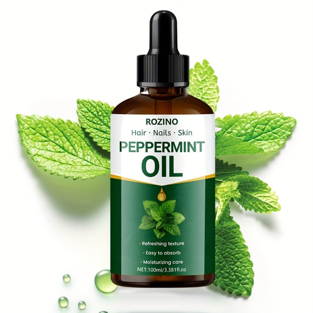 Essential Oil Peppermint 100ml Dropper Bottle for Diffuser, Shower, Massage and External Body Care