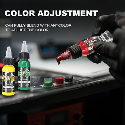 Tattoo Ink 7- or 14-Color Set with 1oz 30ml Bottles and Three Palette Configurations with Item-Specific Color, Capacity and Bottle Choices