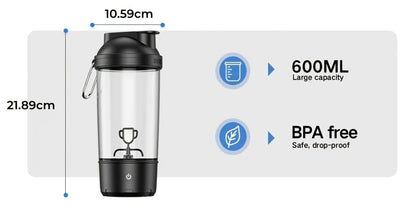 Electric Protein Shaker Bottle 24oz USB Rechargeable Self Stirring Blender Cup Portable Gym for Entryways, Bedrooms and Living Spaces