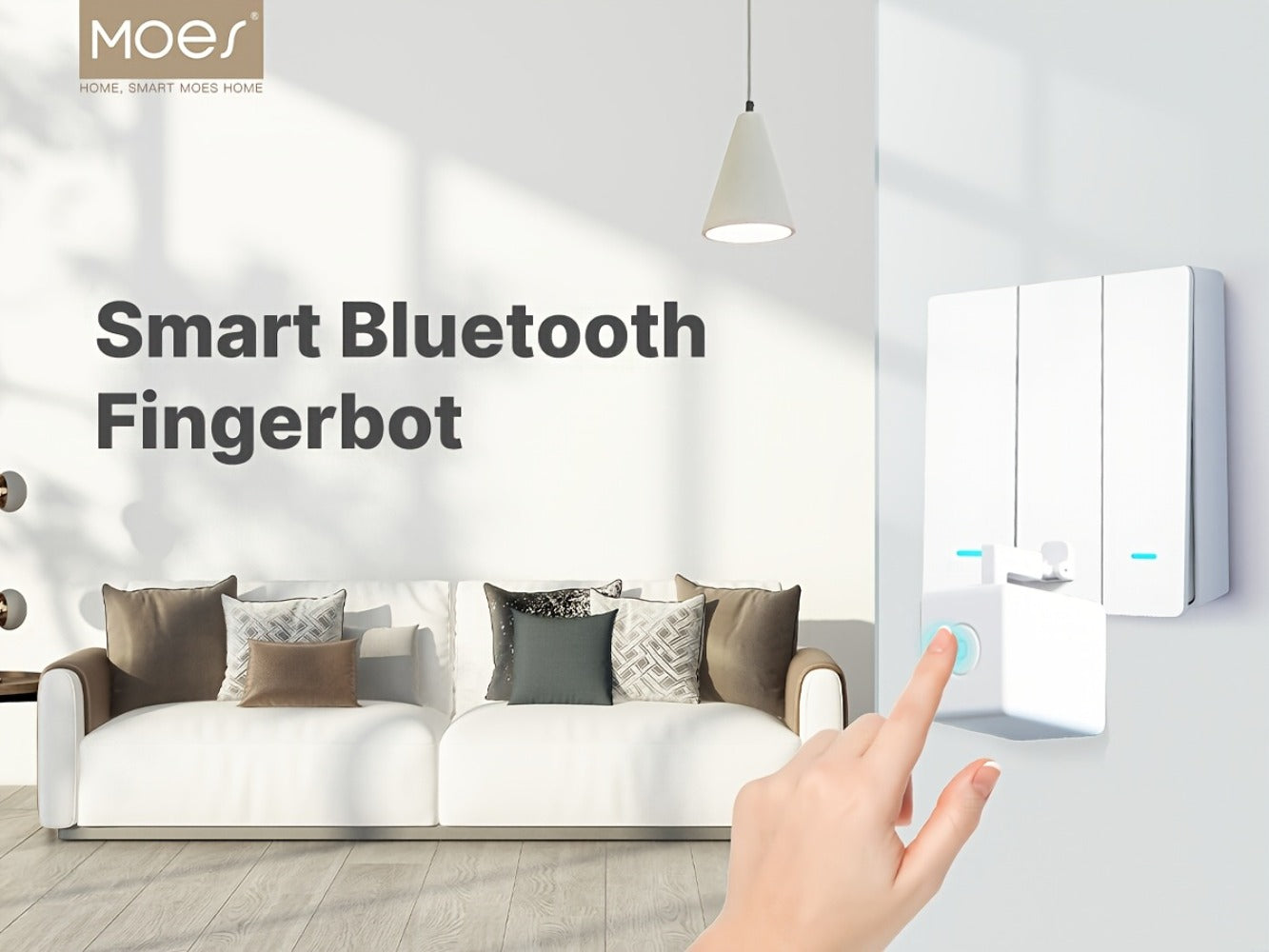 Smart Button Pusher Robot Fingerbot Plus, MOES Wireless Switch Controller, Works with Alexa, Google Home & Tuya App