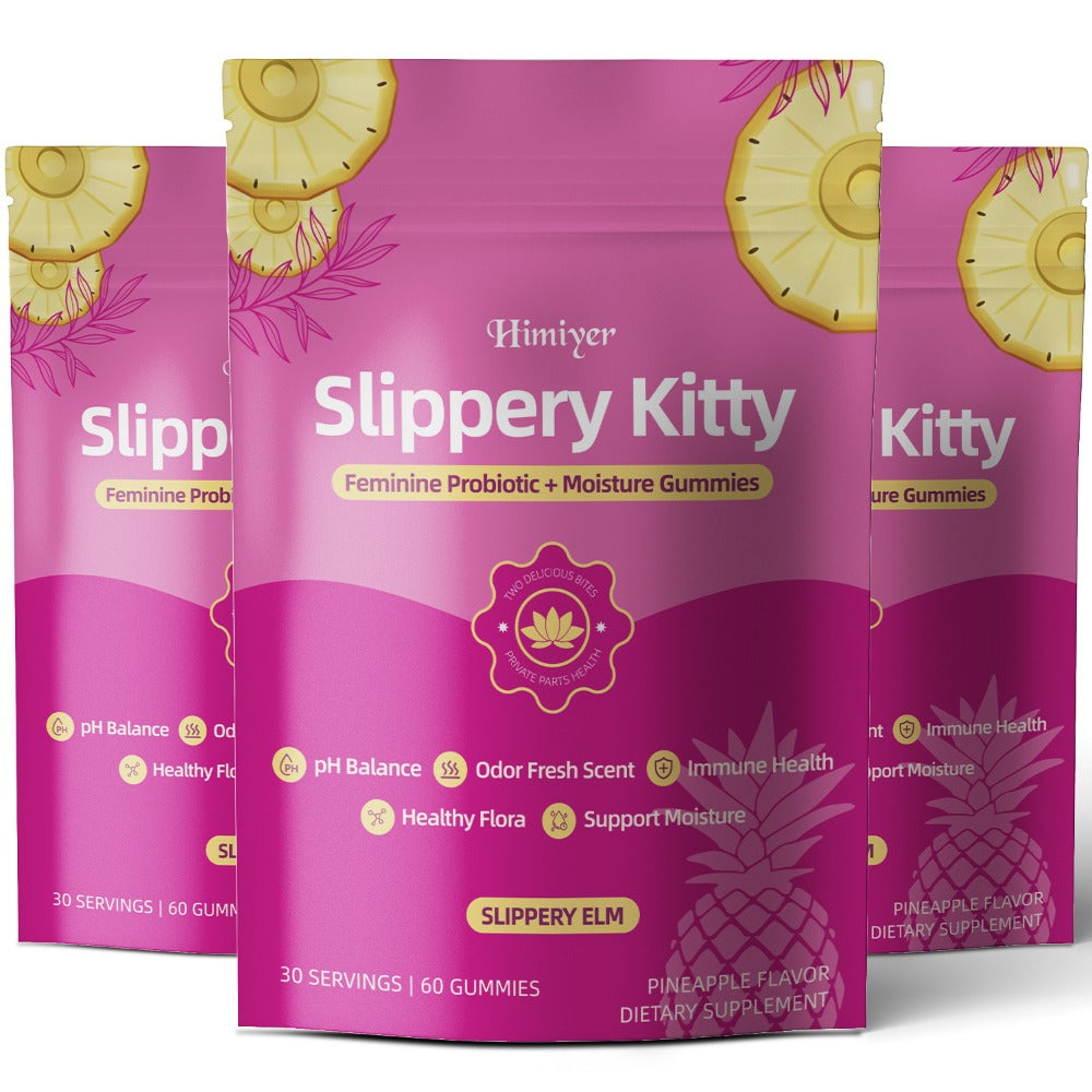 Women's Probiotic Gummies with Slippery Elm for pH Balance & Freshness, Pineapple Flavour, 60 Gummies