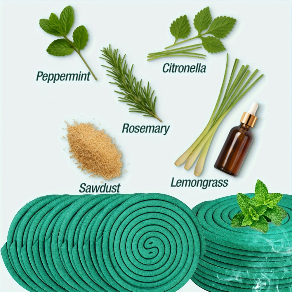 Lemongrass Spiral Incense Coils 10 Pack - Large Natural Herbal Incense for Outdoor Patio, Camping