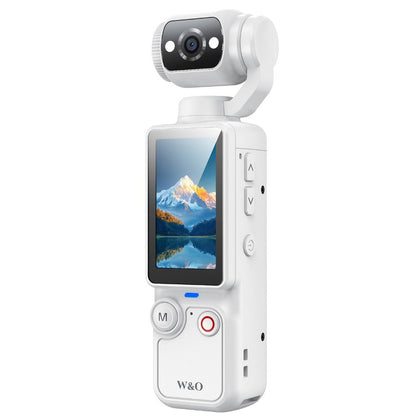 W&O 4K-Labeled Pocket Action Camera with 180-Degree Rotating Lens, 1.9-Inch Screen and 2000mAh Battery Marking