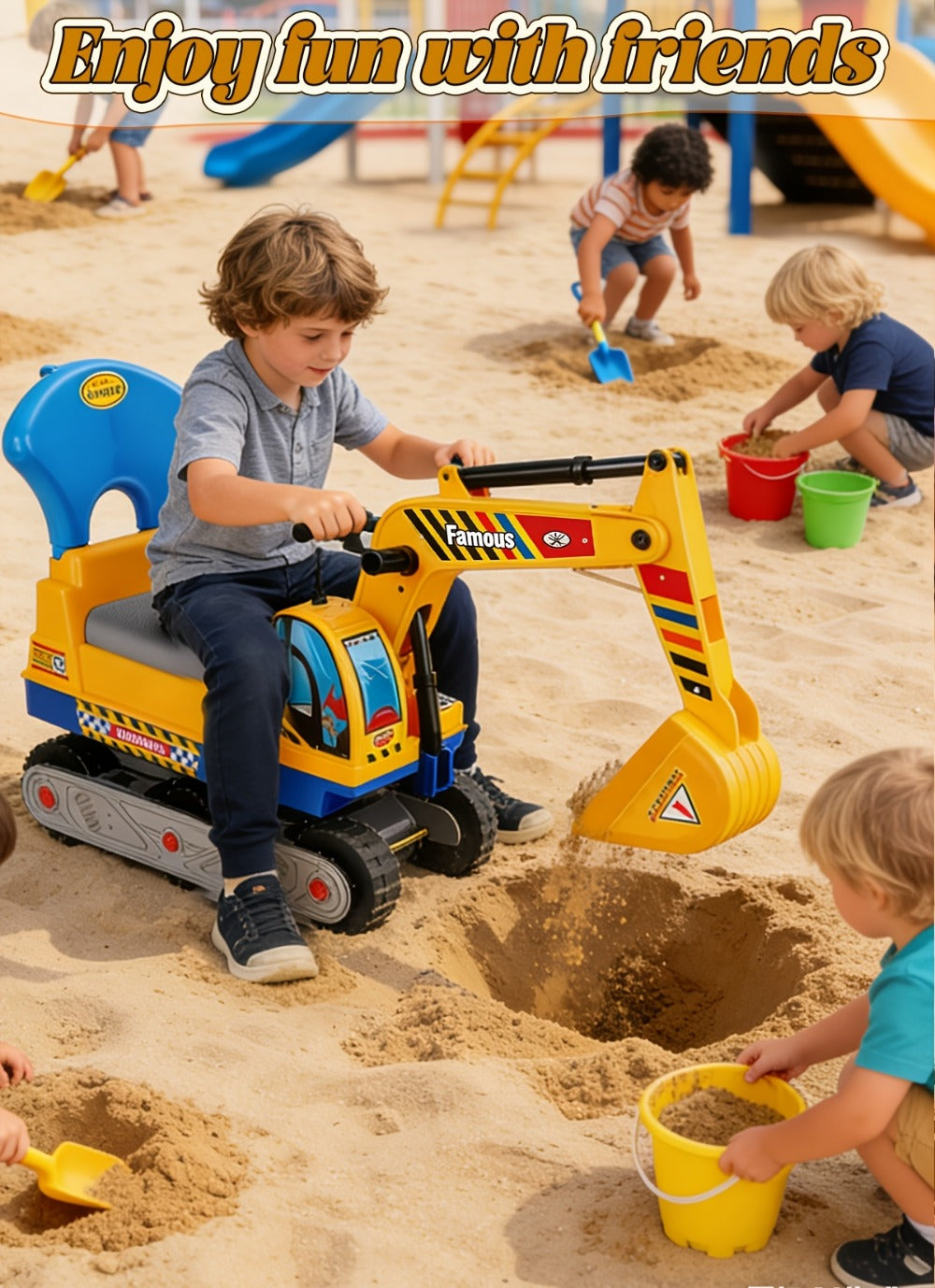Ride-On Excavator Toy for Kids with Manual Digging Arm with the Listed Color, Size or Set Options for Everyday Use