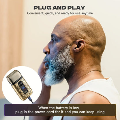 Cordless Electric Foil Shaver Grooming Kit for Men with Barber Shears Beard Mustache Trimmer Bald Head Razor Haircutting Set Father's Day