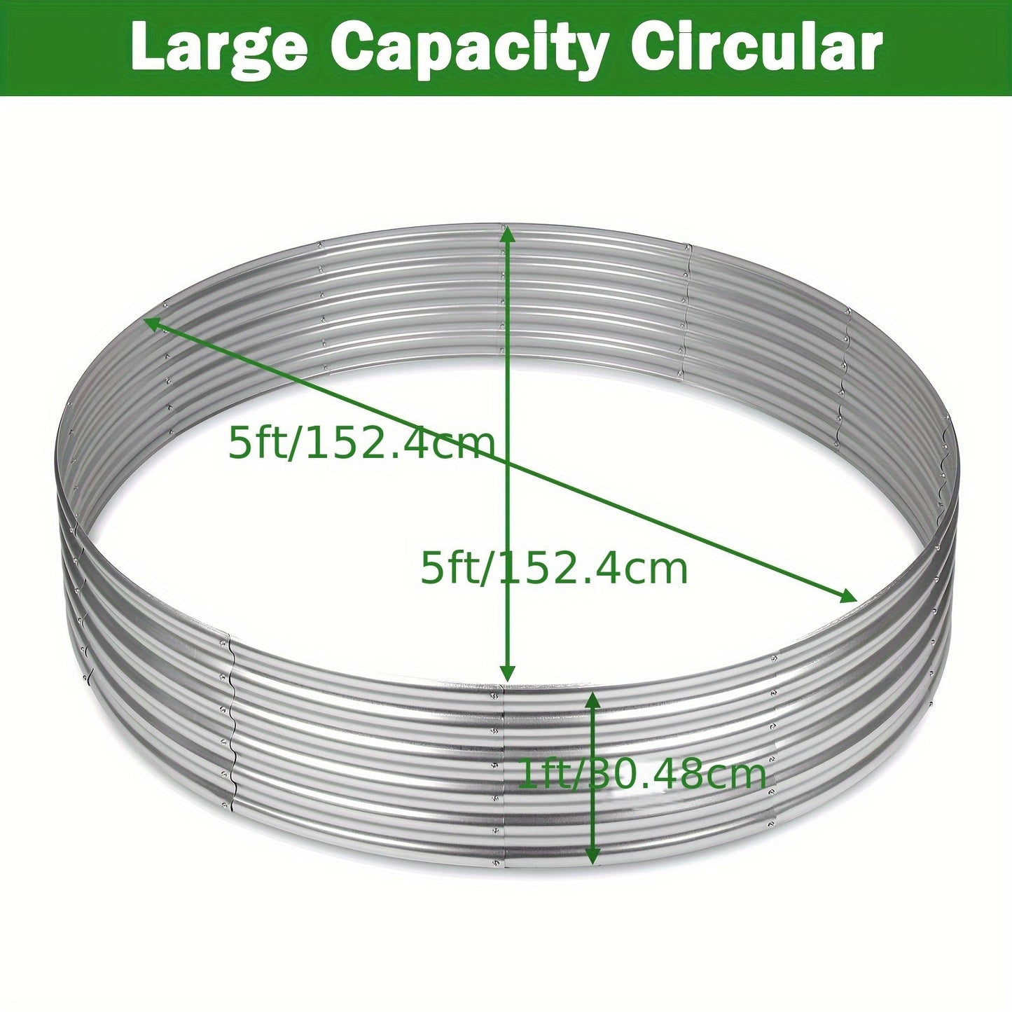 Galvanized Steel Fire Pit Ring Liner for Above Ground Wood Burning, Metal Firepit Insert for Backyard Camping Beach Park Outdoor Patio