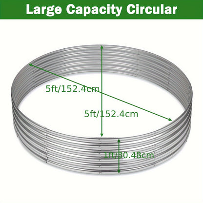 Galvanized Steel Fire Pit Ring Liner for Above Ground Wood Burning, Metal Firepit Insert for Backyard Camping Beach Park Outdoor Patio