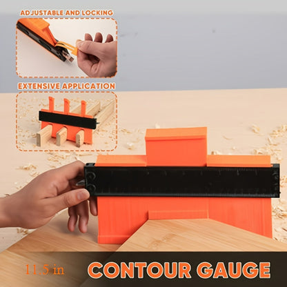 Contour Gauge Profile Shape Replicator Tool 2-Pack Adjustable Precision Irregular Shape Measuring Ruler for Woodworking Tile Carpet Laminate