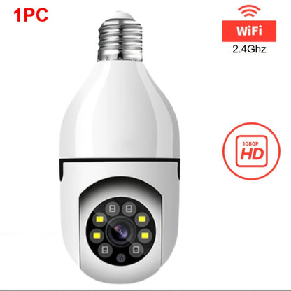 E27 Bulb Camera 360° Pan & Tilt 3MP 1080P, Full-Color Night Vision, Two-Way Audio, Motion Detection