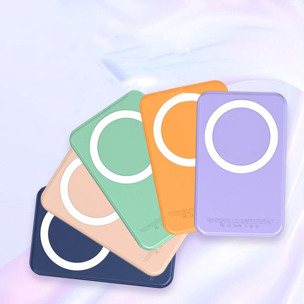 Power Bank Magnetic 5000mAh Mini with Wireless Charging, PD, QC3.0 and Eight Colors for Travel