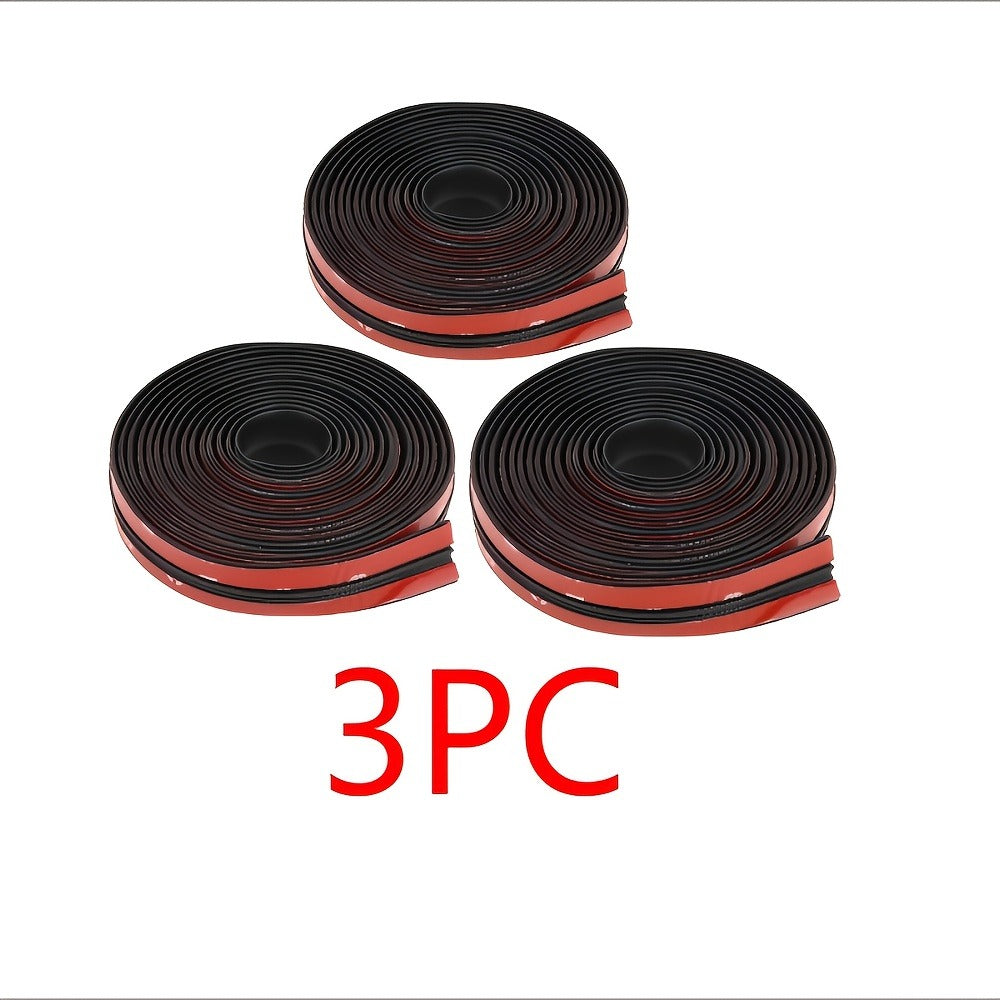 Car Rubber Seal Strip T-Shape Weatherstrip – Windshield Sunroof Door Edge Weather Stripping Trim, Universal Auto Weatherproofing Seal (3PCS