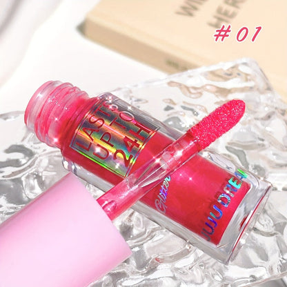 24H Waterproof Glitter Lip Gloss & Lip Stain Set 3PCS, Lip Oil Formula, for Makeup, Travel and Everyday Vanity Use