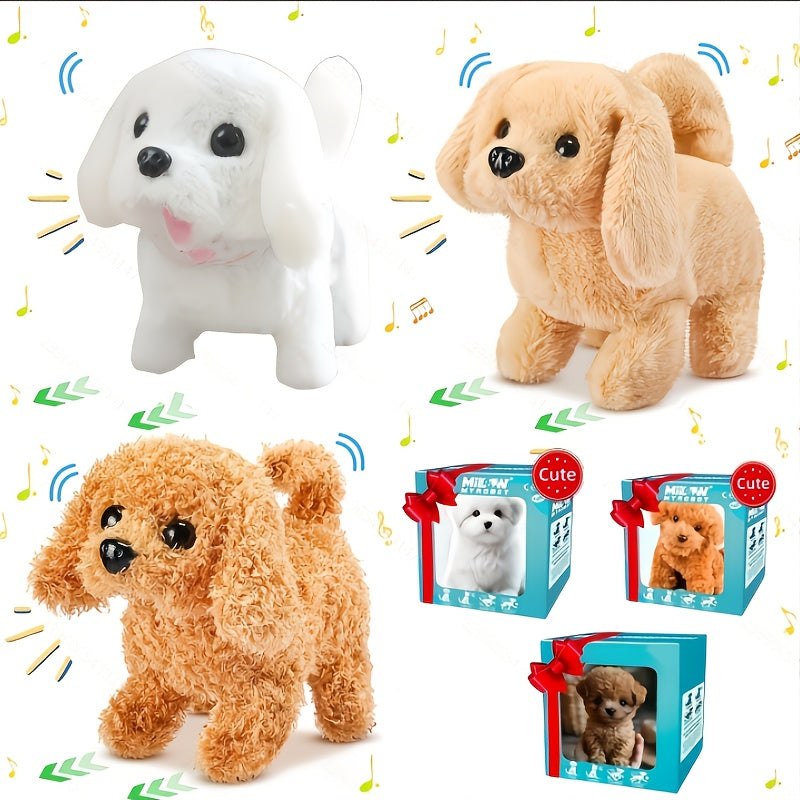 Electric Robot Dog Toy That Walks, Barks & Wags Tail, Realistic Cute Pet Toy for Kids, Birthday & Holiday Gift for Boys & Girls