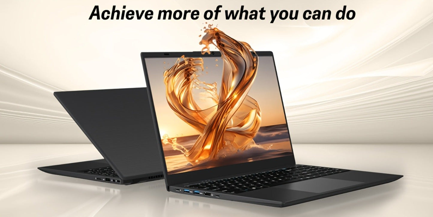 15.6 Inch Ultra-Thin Laptop, Intel Pentium 6500Y, 8GB RAM 256GB SSD, 4K Dual-Screen Support, Quad Stereo Speakers