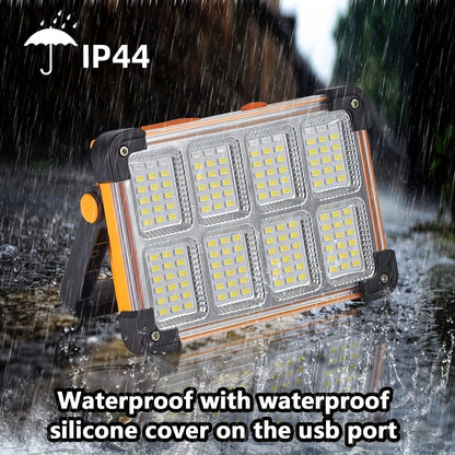 Solar Rechargeable LED Floodlight Flashlight, IP44 Waterproof 4500 Lumens Ultra-Bright Portable Camp Light