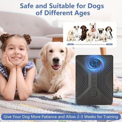Ultrasonic Anti-Barking Device – Automatic Dog Bark Deterrent with 3 Frequency Modes & 50ft Range | Rechargeable 1500mAh