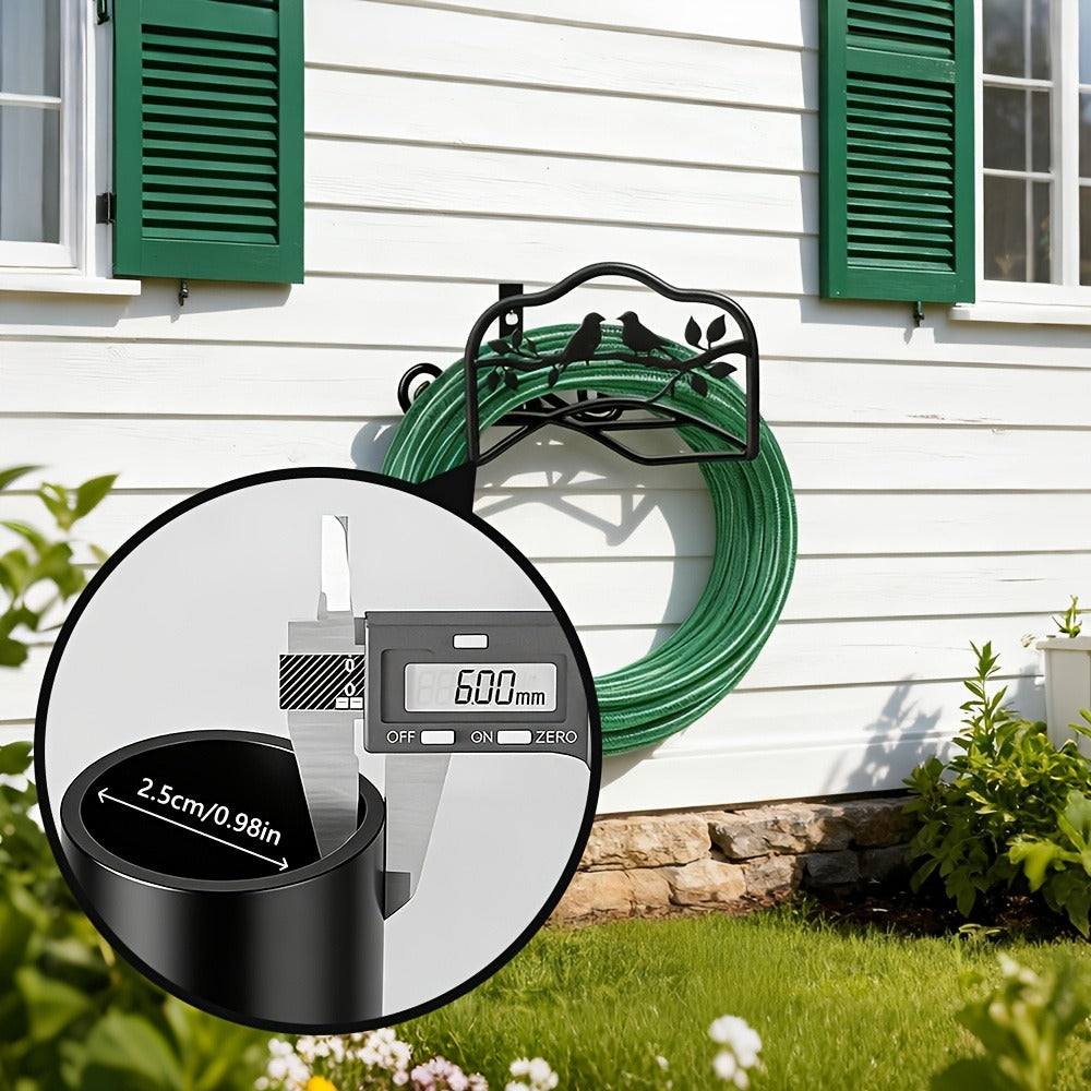 Wall-Mounted Water Pipe Bracket Decorative Bird Butterfly Garden Hose Holder 11x6in