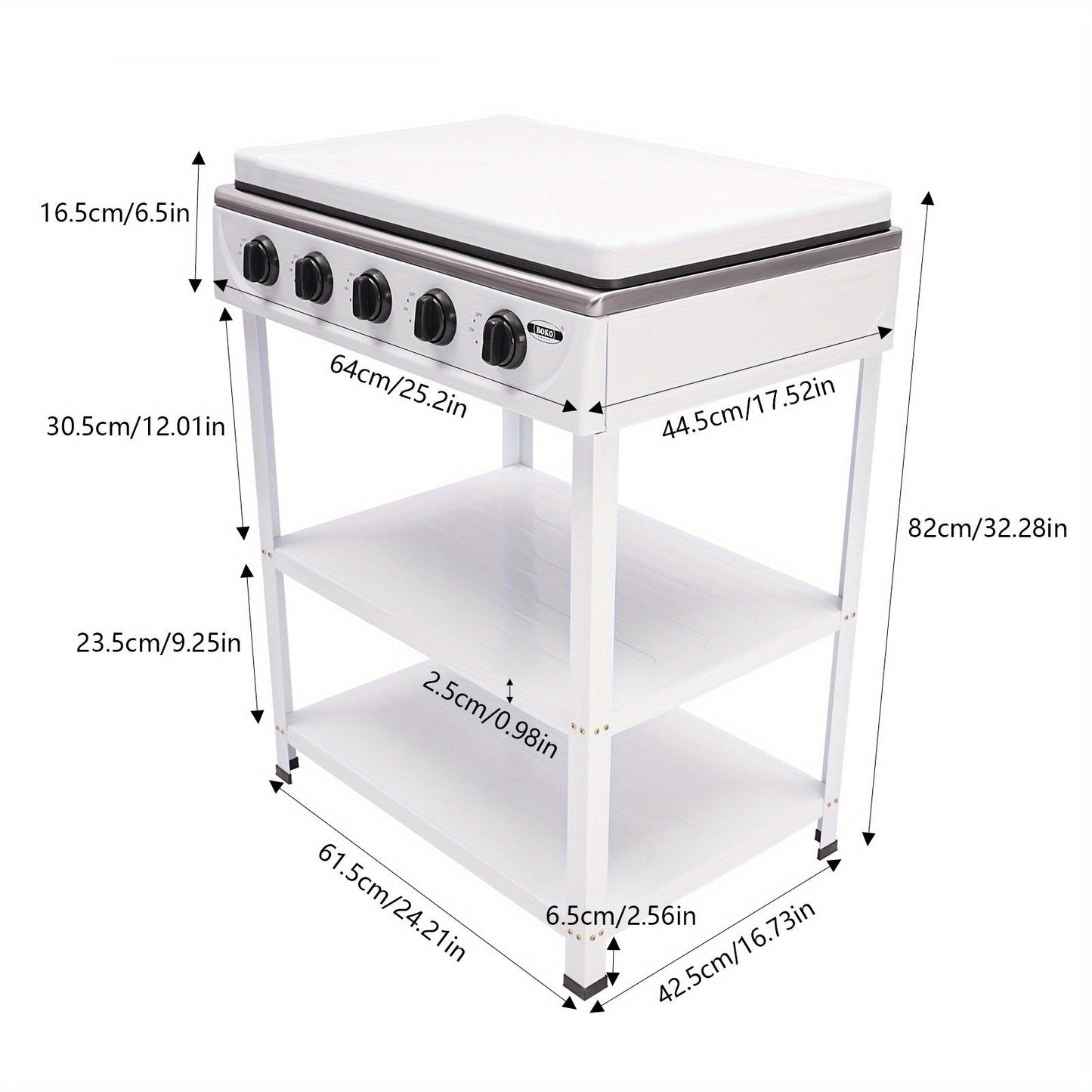5-Burner Gas Stove CNCEST Portable Natural Gas Stove, 2.5kW Per Burner, Freestanding Outdoor Cooking Stove for RV