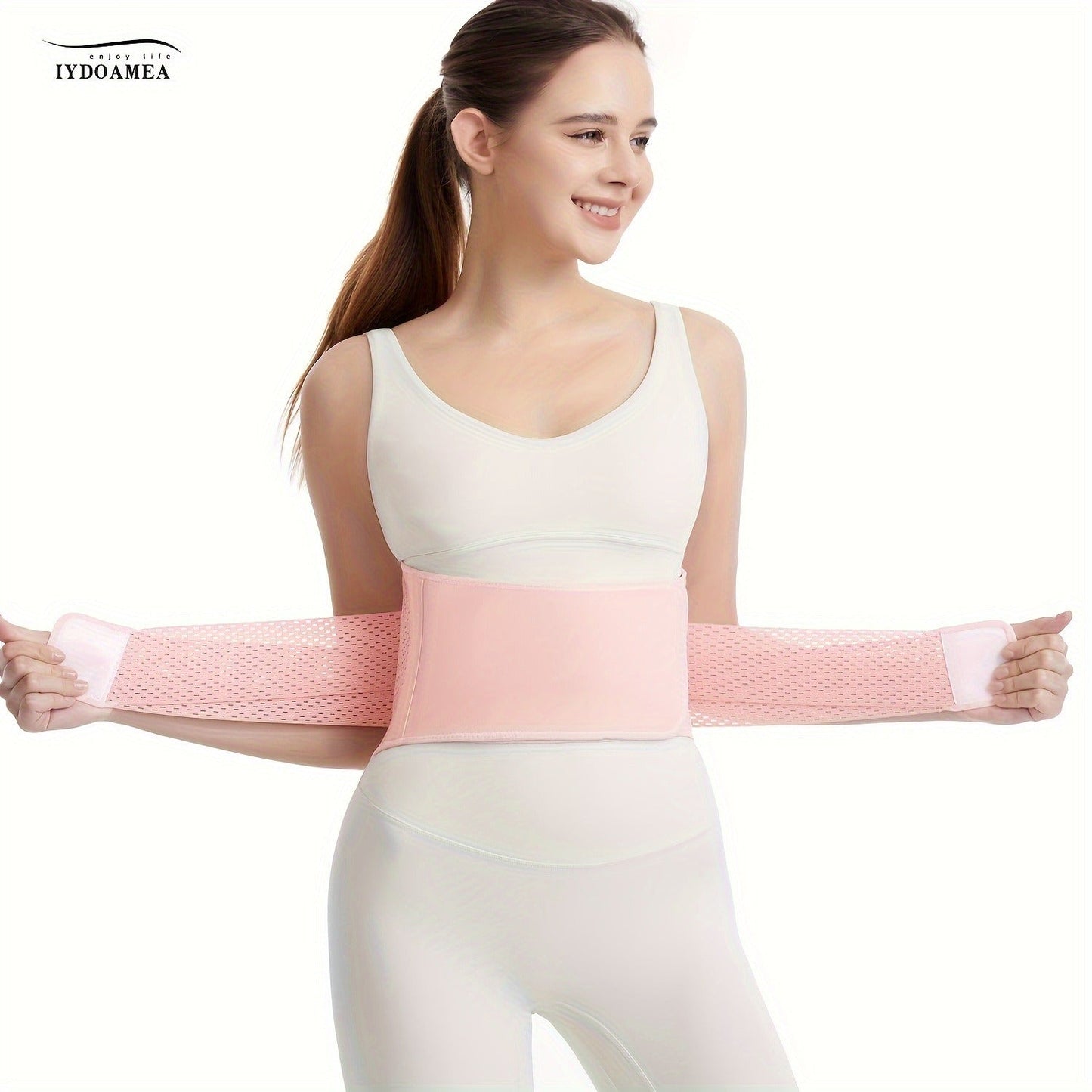 Breathable Back Brace Air Mesh with 4 Steel Plates & 2 Spring Stays – Anti-Skid Adjustable Lumbar Support Belt for Work, Men Women