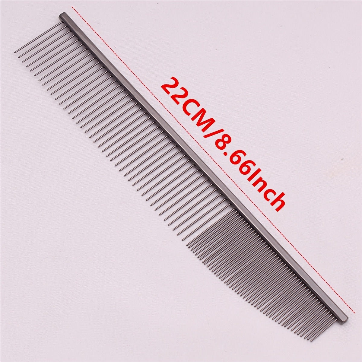 Pet Grooming Comb with Stainless Steel Teeth & Aluminum Handle – Professional Detangling Dematting Comb for Dogs & Cats, Removes Knots