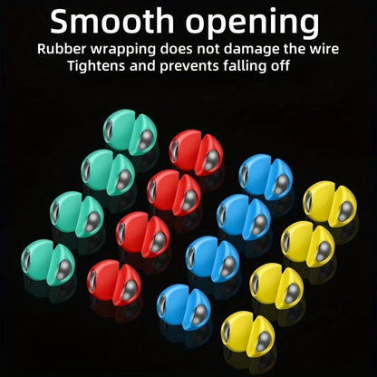 Fishing Sinkers 100pcs Rubber Coated Split Shot – 5 Sizes 1B-5B Detachable Round Mouth Lead Weights, Mixed Colors