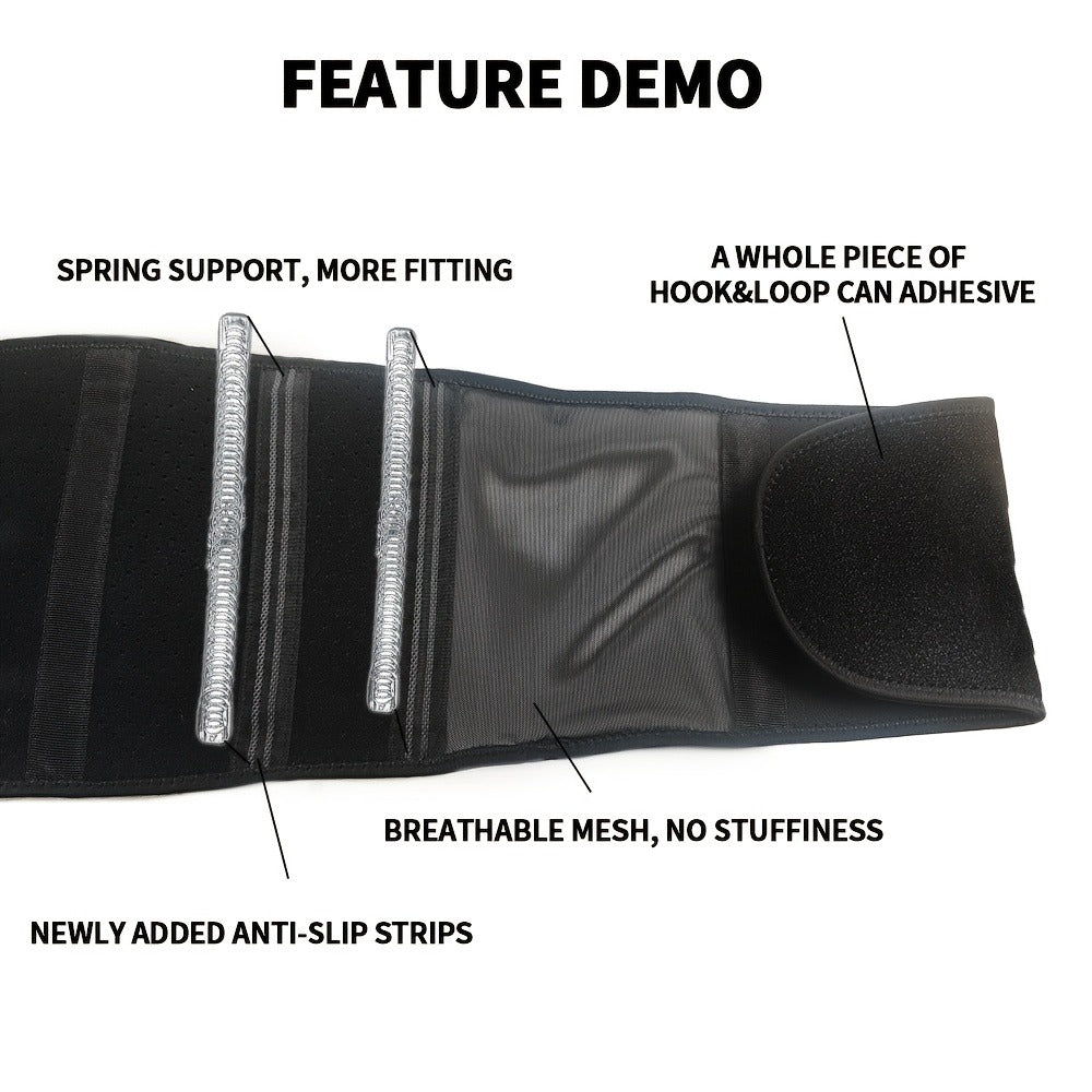 Weightlifting Belt for Men Women – Adjustable Gym Waist Support Belt with Hook-and-Loop Closure, Breathable Polyester Back Brace