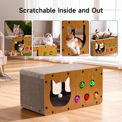 Cat Scratching Board with Interactive Rolling Ball – Multifunctional Cat Furniture for Scratching Playing & Resting