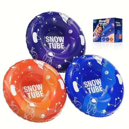 Snow Tubes for Adults 36 Inch 3-Pack – Extra-Large PVC Snow Sleds with 2 Dual Handles, Heavy-Duty Inflatable Snow Tubes for Hill Sledding