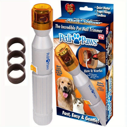 Pet Nail Grinder Silent & Painless – Manual No-Battery Dog & Cat Nail Trimmer, Quiet Claw Grinding & Polishing Tool for Professional Home