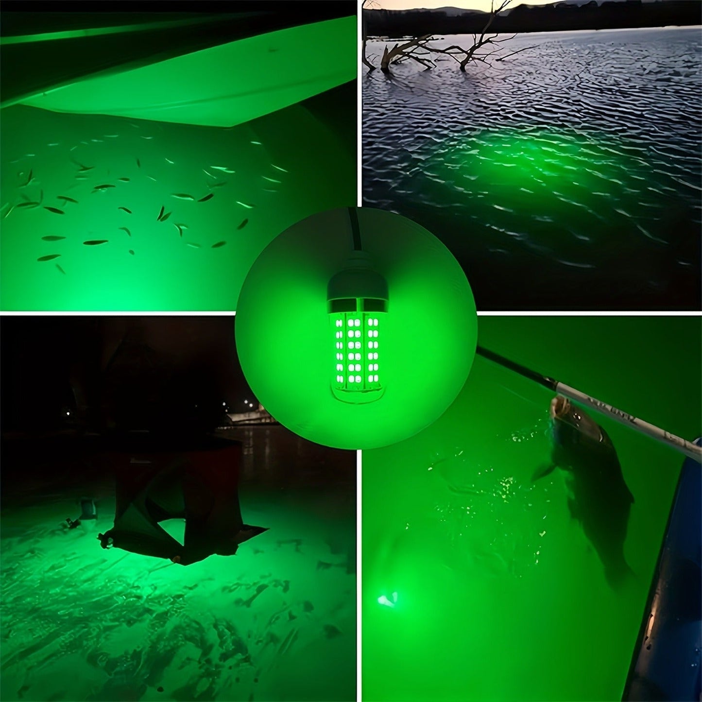 108 LED Underwater Fishing Light – IP68 Waterproof Night Fishing Lure Light with USB Connector & 16.4ft Cable