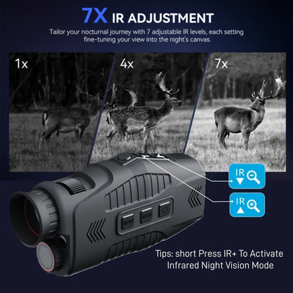 Night Vision Monocular with 850nm IR Illuminator, 5X Digital Zoom 2.5K FHD Camera 1.54" Display, Infrared Night Vision Scope for Hunting