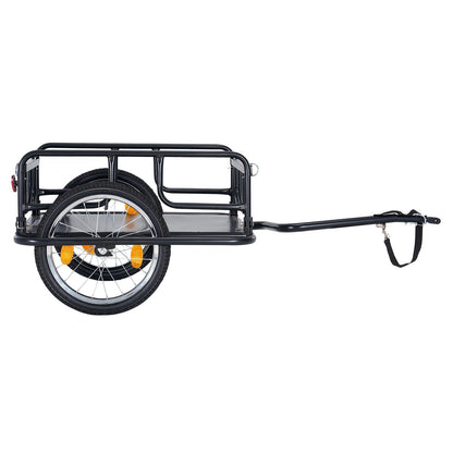 Foldable Bike Cargo Trailer, Bicycle Wagon Cart 176 Lbs Capacity, 16" Wheels, Reinforced Steel