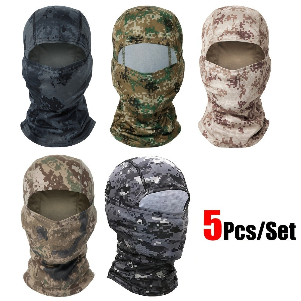 5-Pack Neck Gaiter Face Mask for Men & Women – UV Protection Balaclava Headscarf for Running, Hiking, Fishing, Cycling