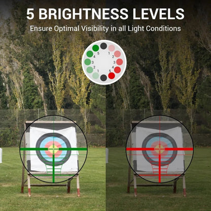 3-9x40 Illuminated Rifle Scope with Red and Green Reticle, 20mm Four-Hole Rail Mount and Adjustment Turrets
