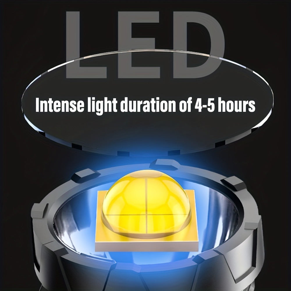 Flashlight 2000-Lumen Solar and USB-C Searchlight with Six Modes, Color Filters and USB Power Output