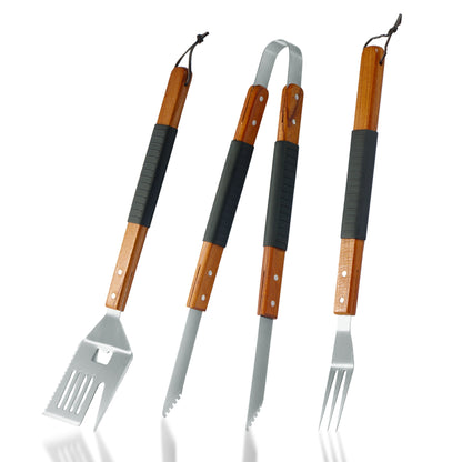 BBQ Grill Tool Set Stainless Steel – 430 Food-Grade Fork, Knife & Griddle Tools with Click Assembly Design