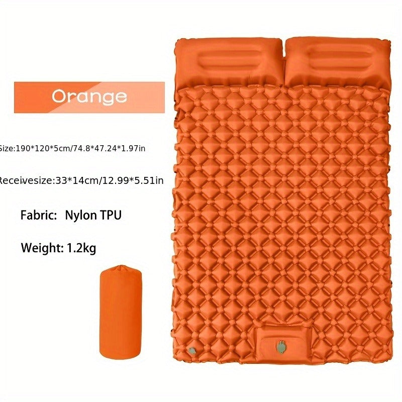 Camping Sleeping Pad Inflatable & Self-Inflating – Ultralight TPU Nylon Mat with Built-In Pump, Single & Double Size for Backpacking