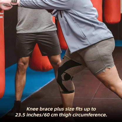 Knee Brace with Patella Gel Pad & Side Stabilizers – Open Patella Support for Running, Cycling, Tennis, Volleyball & Outdoor Sports | Men