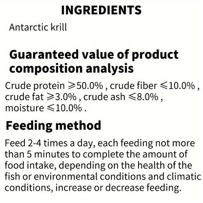 Freeze-Dried Krill Fish Food 85g / 3oz – Antarctic Shrimp Feed for Tropical Fish, Arowana, Turtles & Aquarium Fish